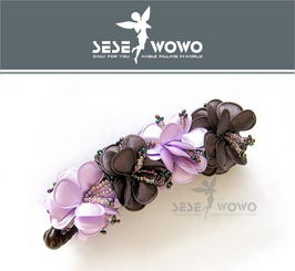 魅影流晶彩紫水晶發梳插梳 流行韓飾發飾促銷特惠